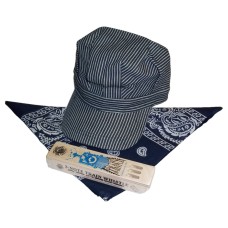 RTD-2598 : Super Deluxe Train Engineer Set with Navy Scarf for Children at TrainEngineerHats.com